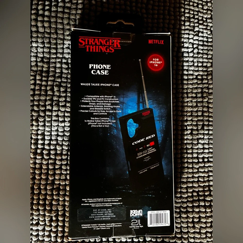 Stranger Things Walkie-Talkie Phone Case Apple iPhone 16 Extendable Antenna NEW